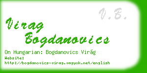 virag bogdanovics business card